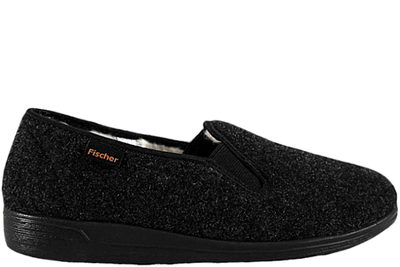 salg af FISCHER MARKENSCHUH HJEMMESKO I 100% MØRKEGRÅ ULD