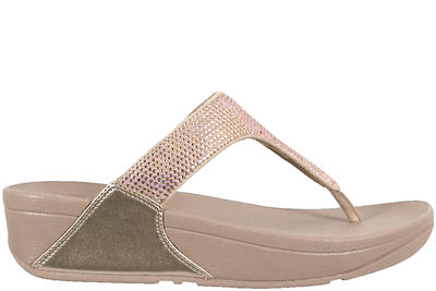 salg af FITFLOP™ LULU CRYSTAL EMBELLISHED TOE-POST SANDALS BEIGE