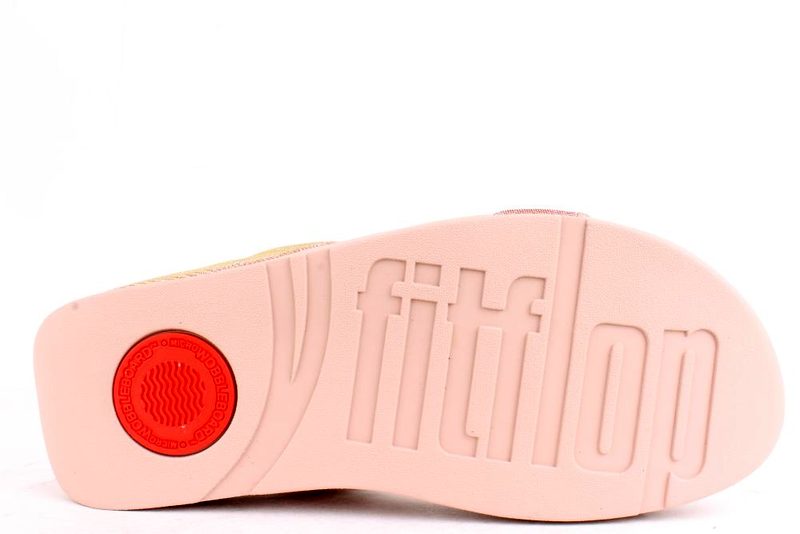 fitflop sola leather slides rose gold