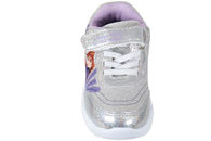 FROZEN SKO I SØLVFARVET TEKSTIL OG PU MED LYS