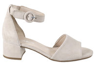 salg af GABOR SANDAL PÅ HÆL I SANDFARVET MICROVELOUR