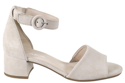 salg af GABOR SANDAL PÅ HÆL I SANDFARVET MICROVELOUR