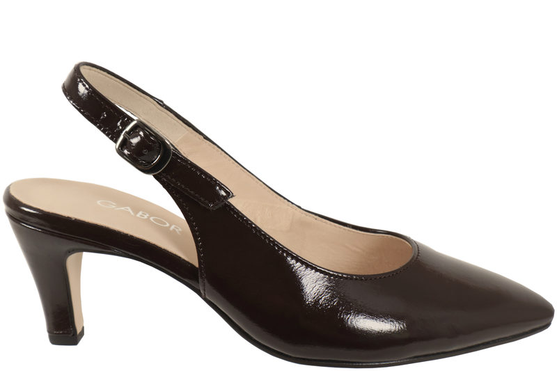 salg af GABOR SLINGBACK PUMPS I MOKKAFARVET GLAT SKIND