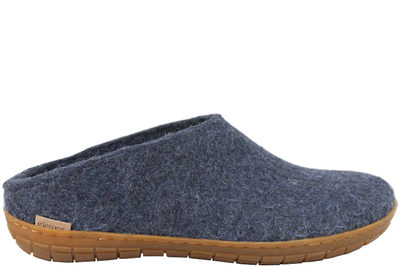 salg af GLERUPS BLÅ TØFFEL I NATURLIG ULD