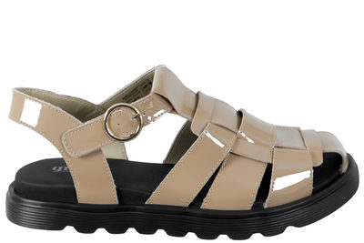 salg af GREEN COMFORT SANDAL I BEIGE SKIND MED POLIDO LOOK