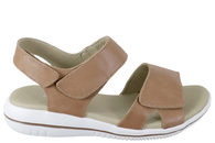 salg af GREEN COMFORT LEAF SANDAL I SANDFARVET GLAT SKIND