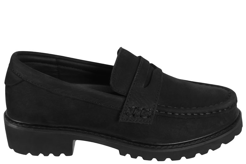 salg af GREEN COMFORT BERLIN LOAFERS I SORT OLIERET NUBUCK