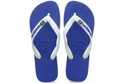 salg af HAVAIANAS BRASIL LOGO KLIPKLAPPER I MARINEBLÅ GUMMMI