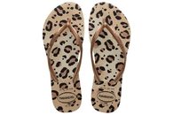 salg af HAVAIANAS SLIM ANIMALS FC BEIGE KLIPKLAPPER MED LEOPARD LOOK