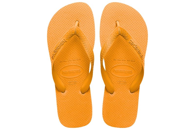 salg af HAVAIANAS TOP POP YELLOW KLIPKLAPPER I ORANGE GUMMI