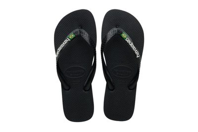 salg af HAVAIANAS BRASIL LOGO KLIPKLAPPER I SORT GUMMI