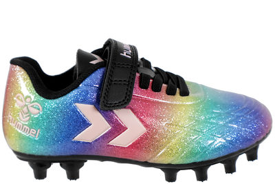 salg af HUMMEL TOP STAR F.G. JR FODBOLDSTØVLE I GLIMMER REGNBUEFARVET PU