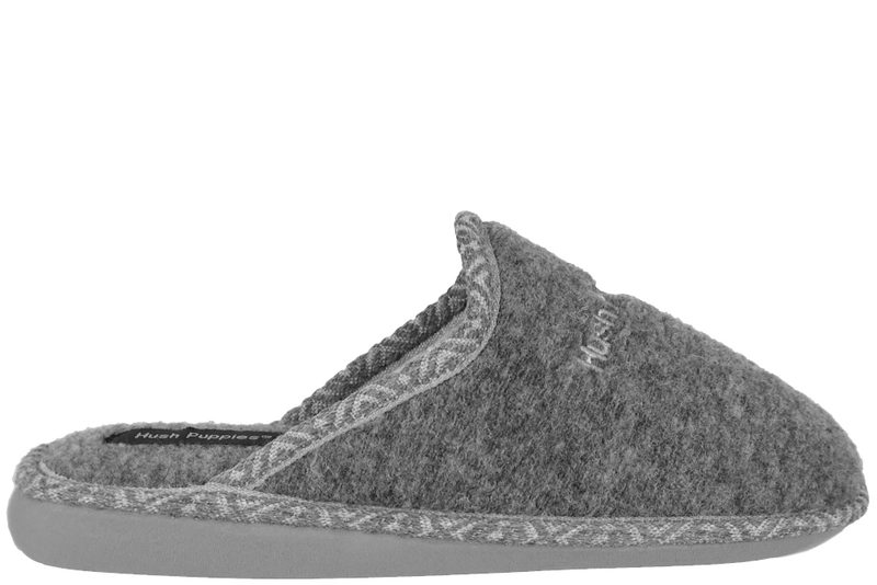 salg af HUSH PUPPIES HJEMMESKO I GRÅ FILT