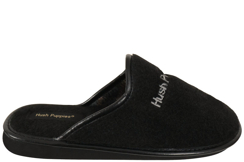 salg af HUSH PUPPIES HJEMMESKO I SORT FILT