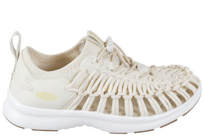 salg af KEEN UNEEK 03 W WHITE TRAVESANDAL I CREMEHVIDT FLETTET ELASTIK