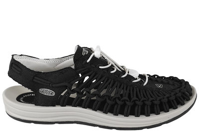 salg af KEEN UNEEK CANVAS M BLACK TRAVESKO I SORT FLETTET SNOR