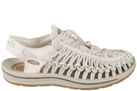 salg af KEEN UNEEK CANVAS W TRAVESANDAL I BEIGE FLETTET ELASTIK