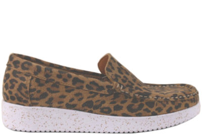 salg af NATURE ELIN I LEOPARD LOAFERS I PRÆGET RUSKIND