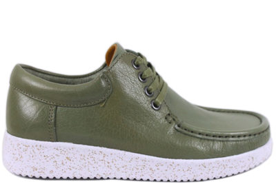salg af NATURE ANNA VEG LEATHER DUSTY GREEN GRØN GLAT SKIND SKO