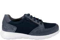 salg af NEW FEET SKO I BLÅ RUSKIND OG TEKSTIL