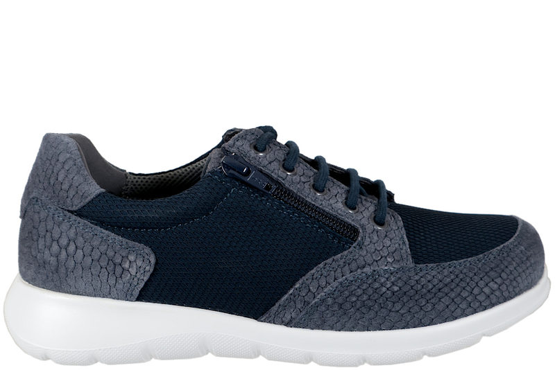 salg af NEW FEET SKO I BLÅ RUSKIND OG TEKSTIL