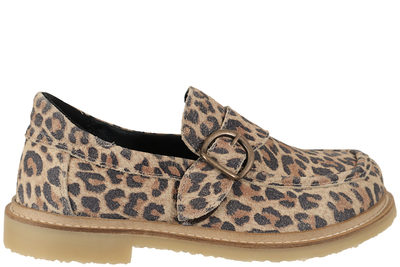 salg af NEW FEET LOAFERS I RUSKIND MED LEOPARDPRINT