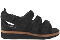 salg af NEW FEET SORT SANDAL I NUBUCK MED HÆLKAPPE