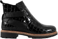 salg af NEW FEET STØVLE I SORT KROKOPRÆGET POLIDO