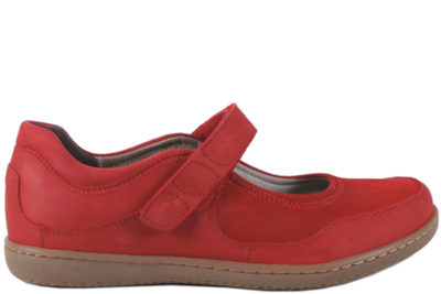 salg af NEW FEET RØD BALLERINA I NUBUCK