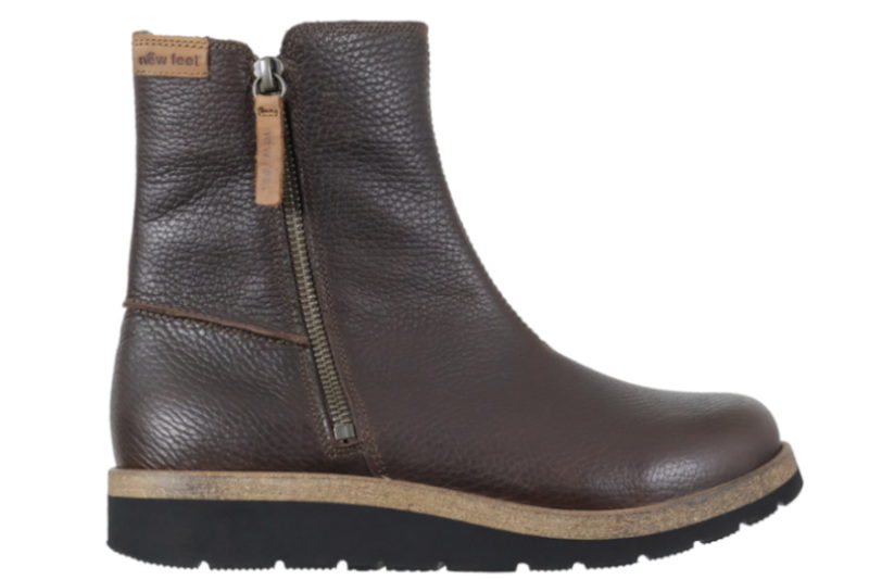 salg af NEW FEET STØVLE I MØRKEBRUNT PRÆGET KALVESKIND