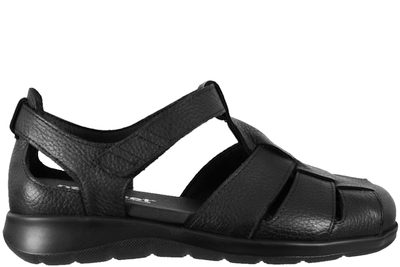 salg af NEW FEET LUKKET SANDAL I SORT GLAT SKIND