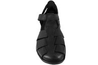 NEW FEET LUKKET SANDAL I SORT GLAT SKIND