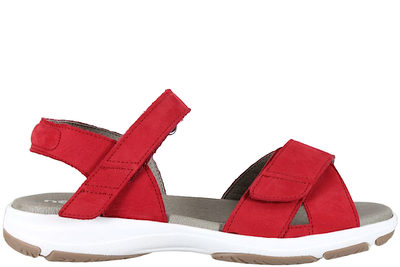 salg af NEW FEET SANDAL I RØDT OLIERET NUBUCK