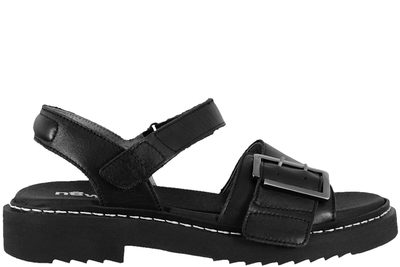 salg af NEW FEET SANDAL I SORT GLAT SKIND