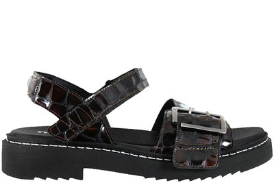 salg af NEW FEET SANDAL I BRUNT PRÆGET SKIND