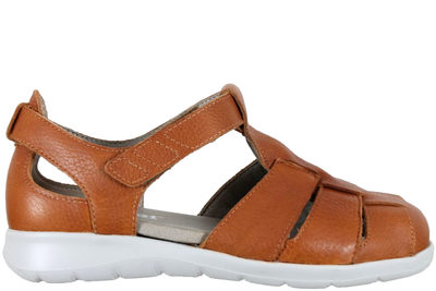 salg af NEW FEET LUKKET SANDAL I BRUNT GLAT SKIND