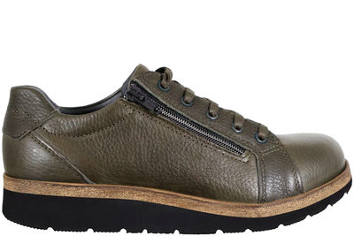 salg af NEW FEET SKO I OLIVENGRØNT GLAT SKIND