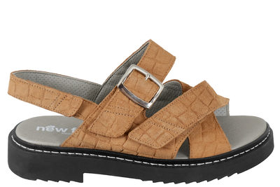 salg af NEW FEET SANDAL I TAN PRÆGET SKIND