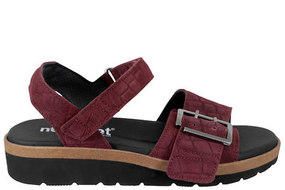 salg af NEW FEET SANDAL I BORDEAUX PRÆGET RUSKIND