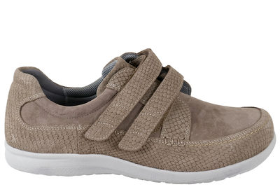 salg af NEW FEET SKO I BRUN RUSKIND MED TO VELCRO REMME