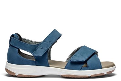 salg af NEW FEET DAME SANDAL I BLÅ MED HÆLKAPPE