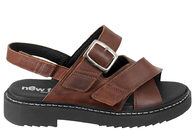 salg af NEW FEET SANDAL I BRUNT GLAT SKIND