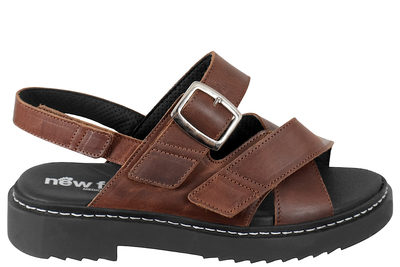 salg af NEW FEET SANDAL I BRUNT GLAT SKIND