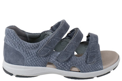 salg af NEW FEET SANDAL I BLÅT PRÆGET RUSKIND