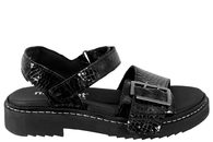 salg af NEW FEET SANDAL I SORT SLANGEPRÆGET SKIND