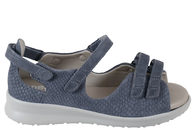 salg af NEW FEET BLÅ SANDAL I PRÆGET SKIND MED HÆLKAPPE