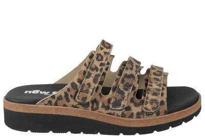 salg af NEW FEET SLENTERS MED TRE REMME I LEOPARD