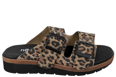 salg af NEW FEET SLENTERS MED LEOPARD LOOK
