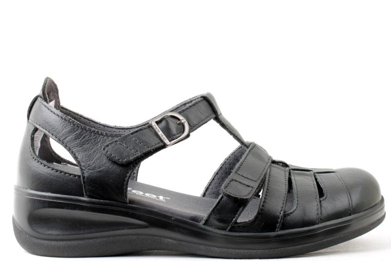 NEW FEET LUKKET SANDAL I SORT Her - Salg af Sandaler til kvinder