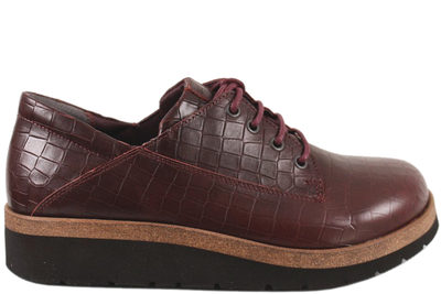 salg af NEW FEET SKO BORDEAUX PRÆGET SKIND